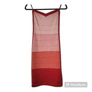 Bebe Bandage Tube Mini Dress Sz S Coral Combo Ombre Sweatheart Neckline Fitted